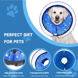 Dog Cone Collar, Inflatable Dog Cone Adjustable Dog Surgery Collar for Large Dogs and Cats, Soft Dog Cone for Dogs After Surgery with Enhanced Anti-Licking, Protective Dog Donut Collar (L)