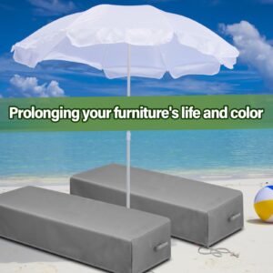 Tingjoo 1 Pcs Patio Chaise Lounge Cover Waterproof Outdoor Lounge Chair Cover 30 D x 83 W x 12 H UV Resistant Outdoor Furniture Covers with Handle Strap for Furniture Protection (Gray)