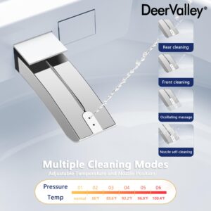 DeerValley Smart Toilet with Bidet Built In, Tankless Toilet with Auto Open & Close, Auto Flush, Heated Seat, Warm Water Sprayer & Dryer, Deodorization, and Remote Control, DV-1S0160-V3