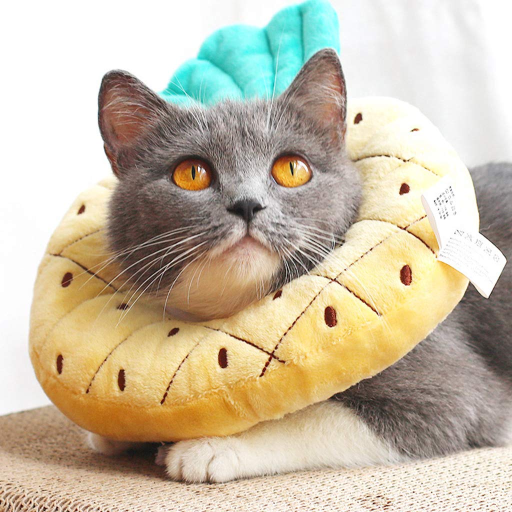 staol Fruit Shaped Adjustable Cute Pet Dog for Recovery Collar Puppy Kitten Anti-bite Soft Neck Cone for Protection 1, Pineapple