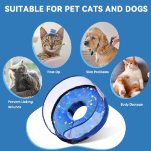 Dog Cone Collar, Inflatable Dog Cone Adjustable Dog Surgery Collar for Large Dogs and Cats, Soft Dog Cone for Dogs After Surgery with Enhanced Anti-Licking, Protective Dog Donut Collar (L)