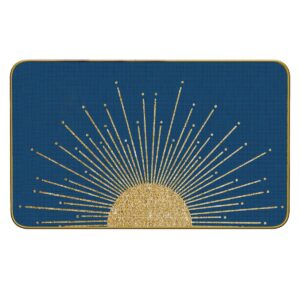 mingnei boho doormat,sun sunshine rug,black boho sun sunshine classroom doormat door mat outside inside entrance for kitchen home,sun front door mat outdoor indoor doormat rug 30x17 welcome (blue)