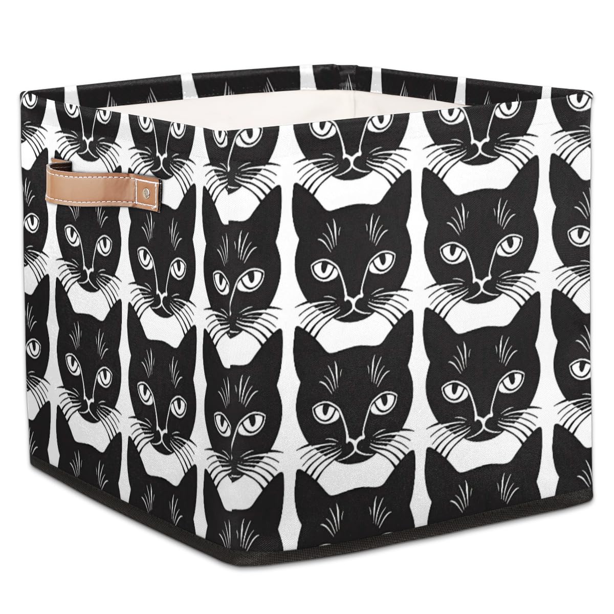 Tablerazzi Cats Pattern Cube Storage Bin, 13 Inch Collapsible Fabric Storage Cube Bin, Foldable Cube Baskets for Shelf, Closet, Organizer