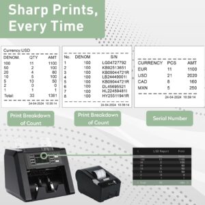 Countlyte Thermal POS Printer C-TP-58PLUS, 58mm Receipt Printer, RS-232 Serial Interface for ESC/POS,Support Connect Money Counter Machine