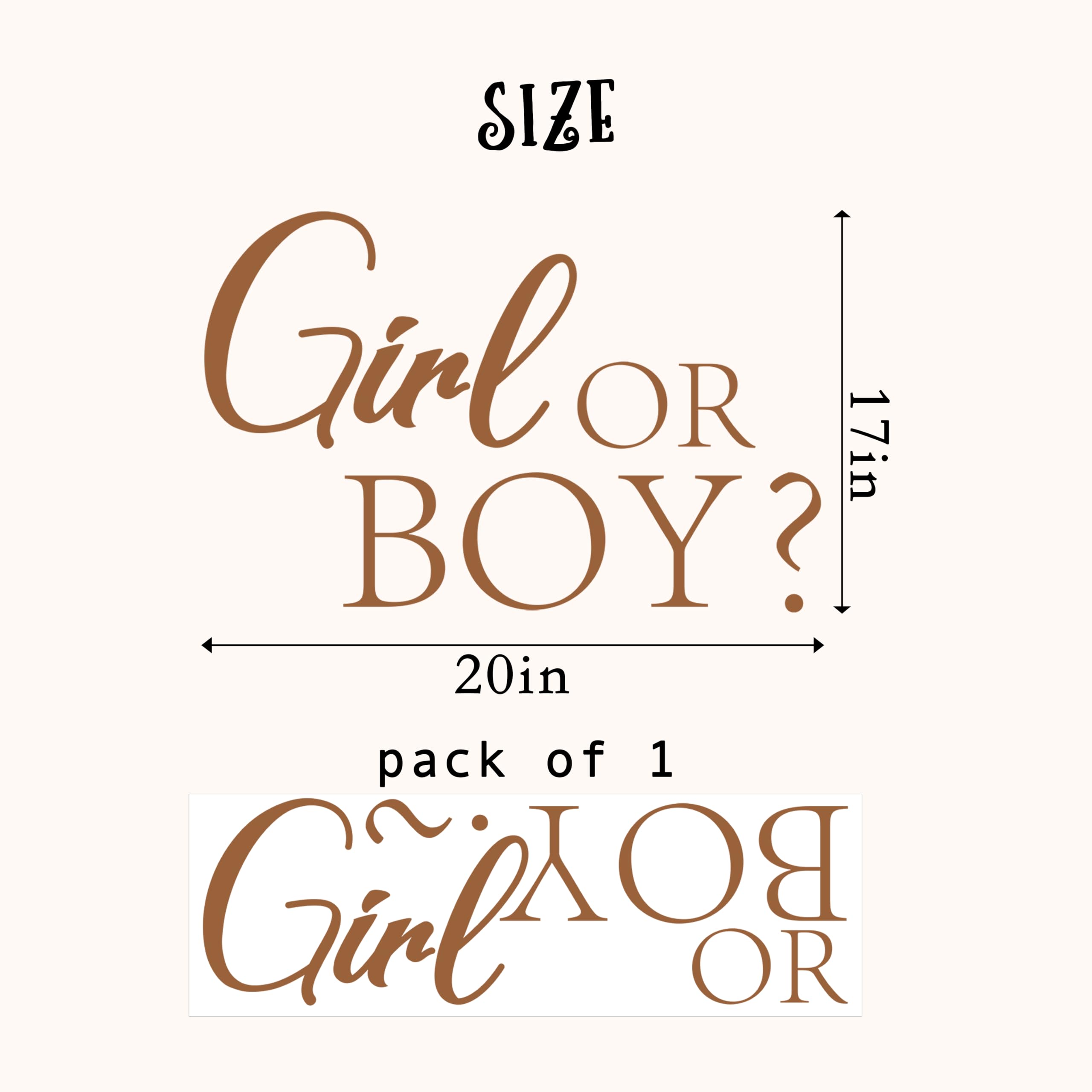 CIEQR Girl or Boy Gender Reveal Sign Decal - Baby Shower Party Decal Sign, Baby Shower Decorations for Party, Balloon Arch, Backdrop, Room...…