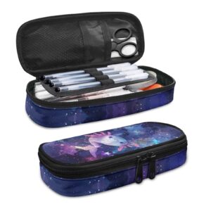 Lotusorchid Galaxy Axolotl Pencil Bag Pen Case, High Capacity Cute Students Kids Pencil Pouch with Zipper, Large Opening Handy Pen Holder Bag Cosmetic Bag Multi-function Bag for Office School