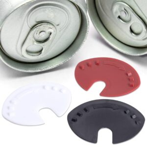 Isslly 6PCS Soda Can Covers Lids, Silicone Can Covers, Dust-Proof Reusable Swivel Soda Can Lids, Can Sealer Top Protector for Drink Beer Beverage - Black, White, Red