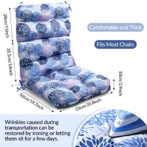 Chitidr 2 Pack High Back Outdoor Chair Cushions Bulk Waterproof Indoor Outdoor Chair Cushion Seat and Back Rocking Chair Cushion Thickened Patio Chair Pad for Indoor and Outdoor (Daisy)