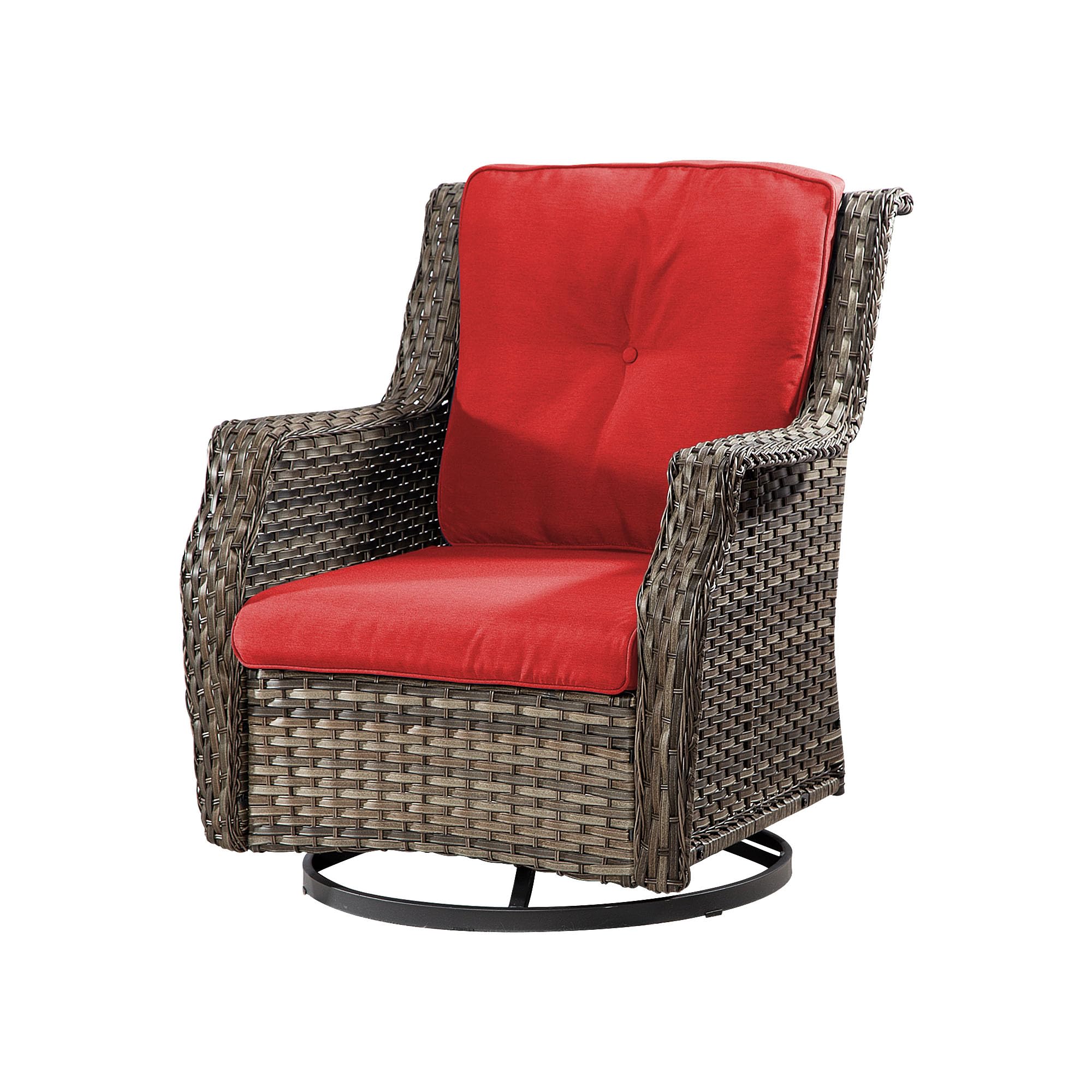 Yokayoay Wicker Swivel Rocking Chair, Outdoor Rattan Rocker Chair, Patio Conversation Chair for Deck Porch Backyard Balcony