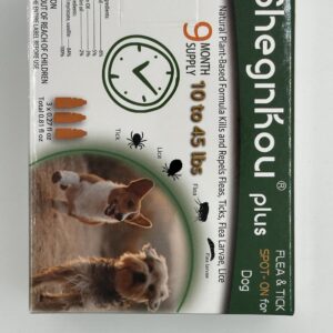 Safe and Effective: Dog Flea and Tick Prevention Repellent, Plus Spot-On with Plant Formula, for Small-Medium Dogs 4-44 lbs, (8.5 Month Supply)