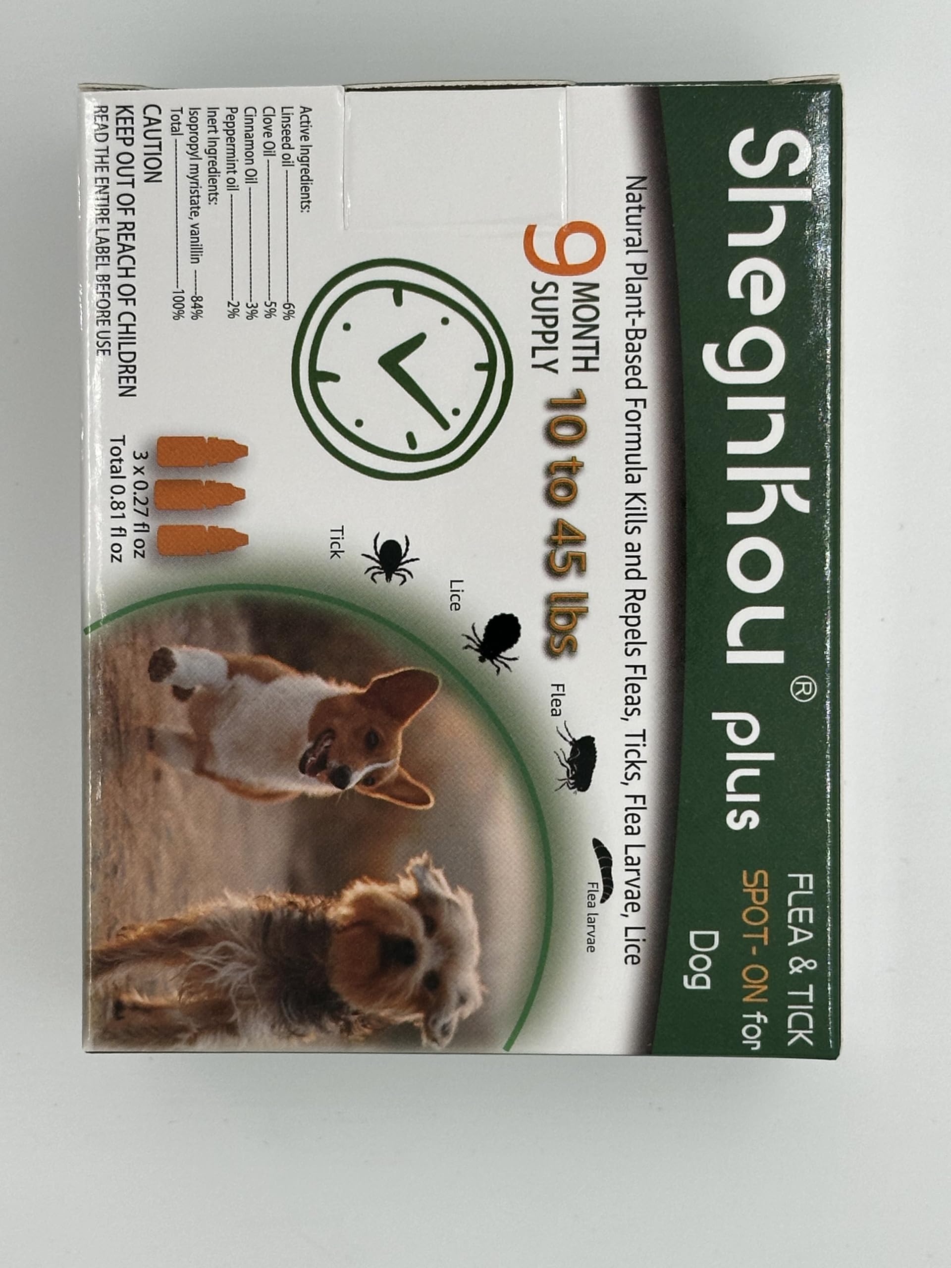 Safe and Effective: Dog Flea and Tick Prevention Repellent, Plus Spot-On with Plant Formula, for Small-Medium Dogs 4-44 lbs, (8.5 Month Supply)