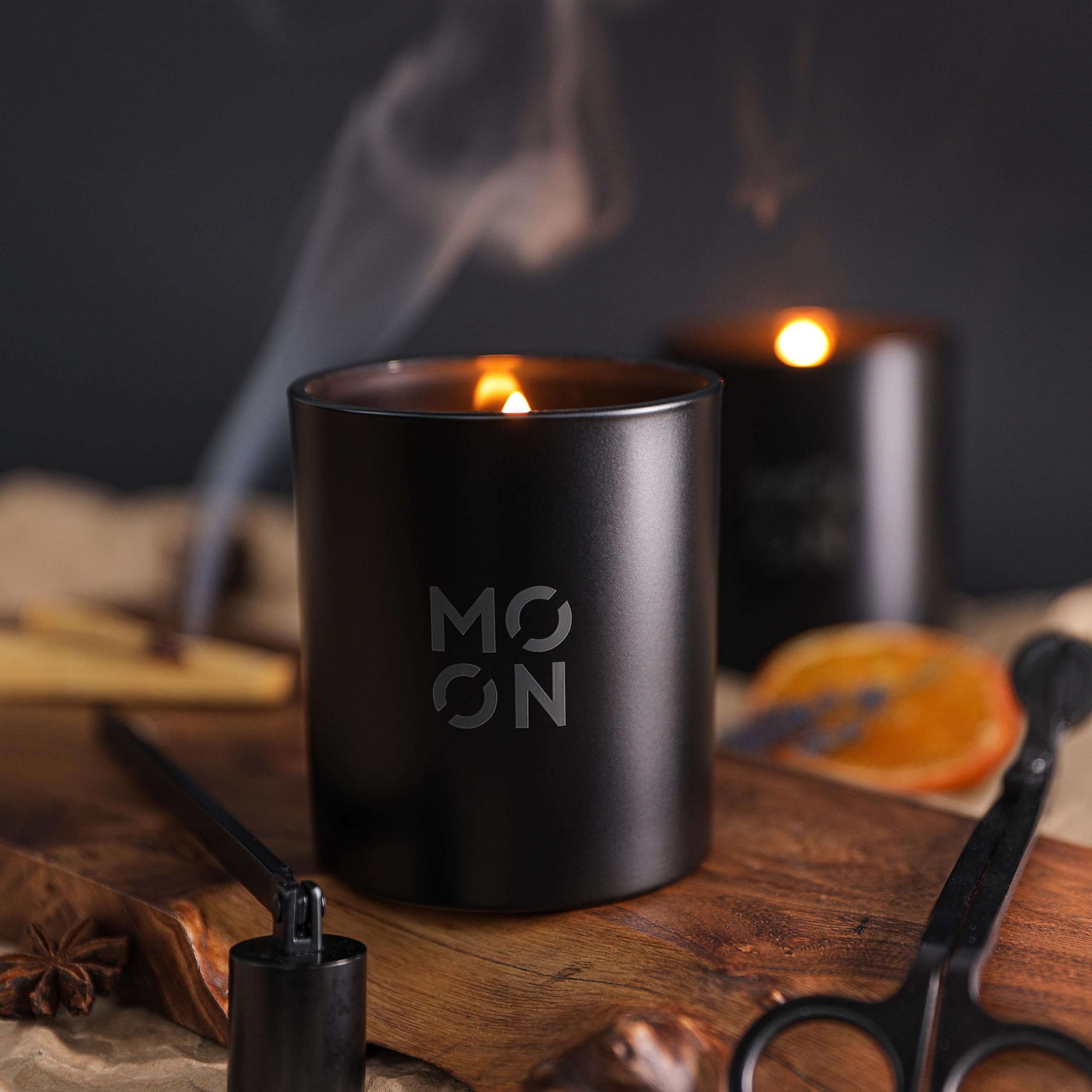 Scented Candles for Men & Women by Moon Candles | Wood Wick Candles that Crackle | Strawberry Candle |Clean Non Toxic Candles |Luxury Candles | Raspberry & Strawberry Jar Candles | Made in USA