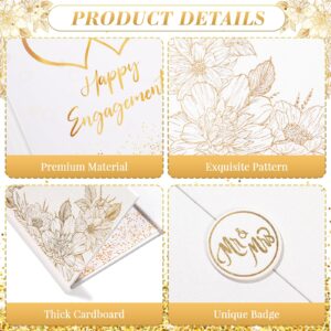 Engagement Party Decorations White Gold Happy Engagement Guest Book Creative Engagement Signature Book Alternative Engagement Sign Greeting Card Gifts for Couple Engagement Decorations Party Supplies