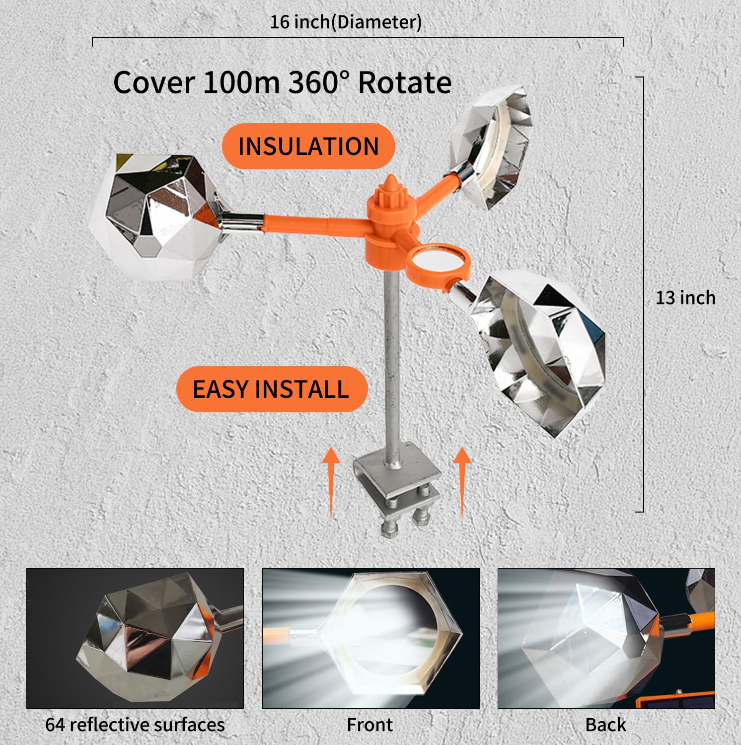 HortiMan Bird deterrents Devices Outdoor, Bird reflectors for Outside, Pigeon Deterrent, Woodpecker Deterrent, Effective Bird Scare Devices, Wind Powered - Weatherproof Aluminum