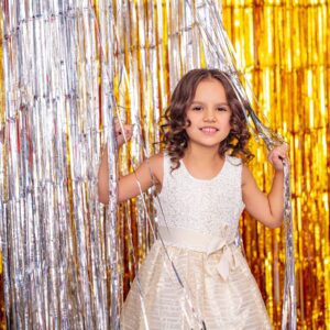 BBPOOL Silver Backdrop for Birthday 2 Pack 3.2ft x 8.2ft Silver Tinsel Streamers Foil Fringe Curtains for Bachelorette Party Decoration Baby Shower Birthday Party Decor