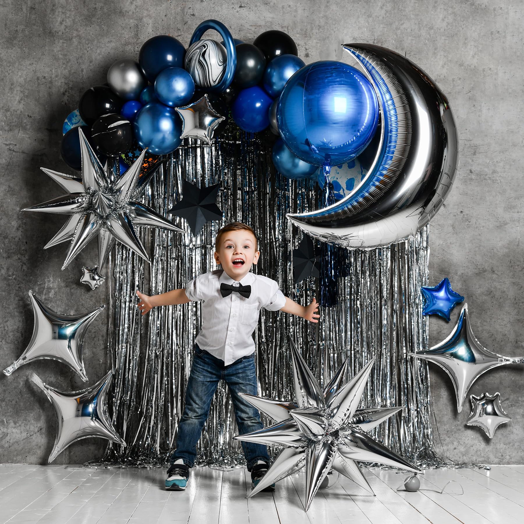 BBPOOL Silver Backdrop for Birthday 2 Pack 3.2ft x 8.2ft Silver Tinsel Streamers Foil Fringe Curtains for Bachelorette Party Decoration Baby Shower Birthday Party Decor