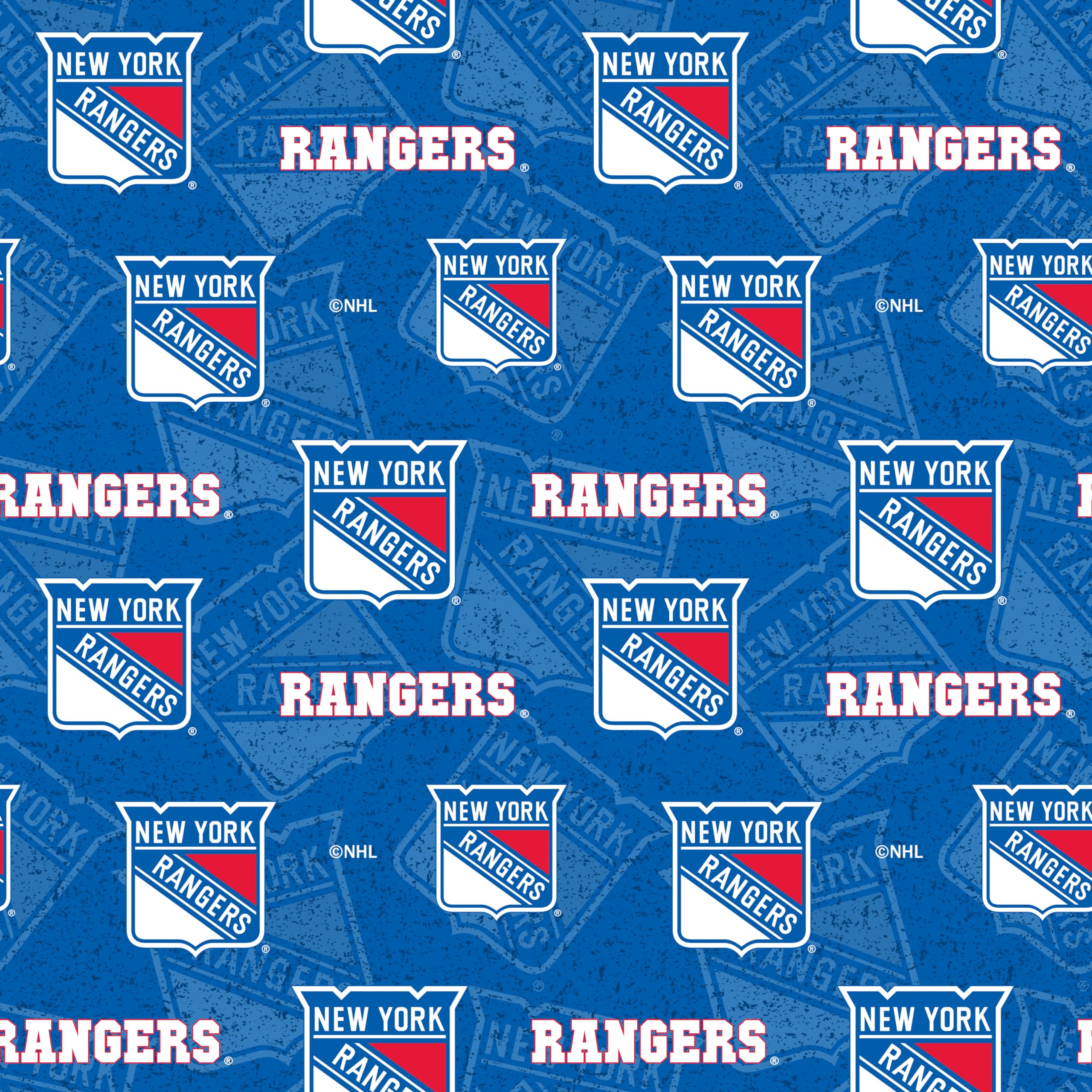 New York Rangers Cotton Fabric Sold by The Yard, NHL Cotton Fabric-New York Rangers Tone on Tone Design