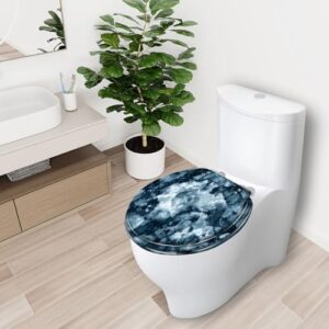 Round Toilet Seat Marble stone texture Abstract mottled grunge texture pattern wall old Resin Toilet Seat Quietly Slow Close with Quick-Release Hinges Toilet Seat with Cover Easy to Clean Install