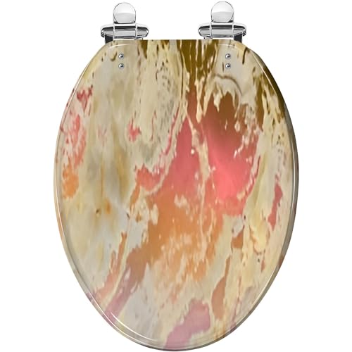 Elongated Toilet Seat natural marble texture seamless stone texture natural marble for Resin Toilet Seat Quietly Slow Close with Quick-Release Hinges Toilet Seat with Cover Easy to Clean Install