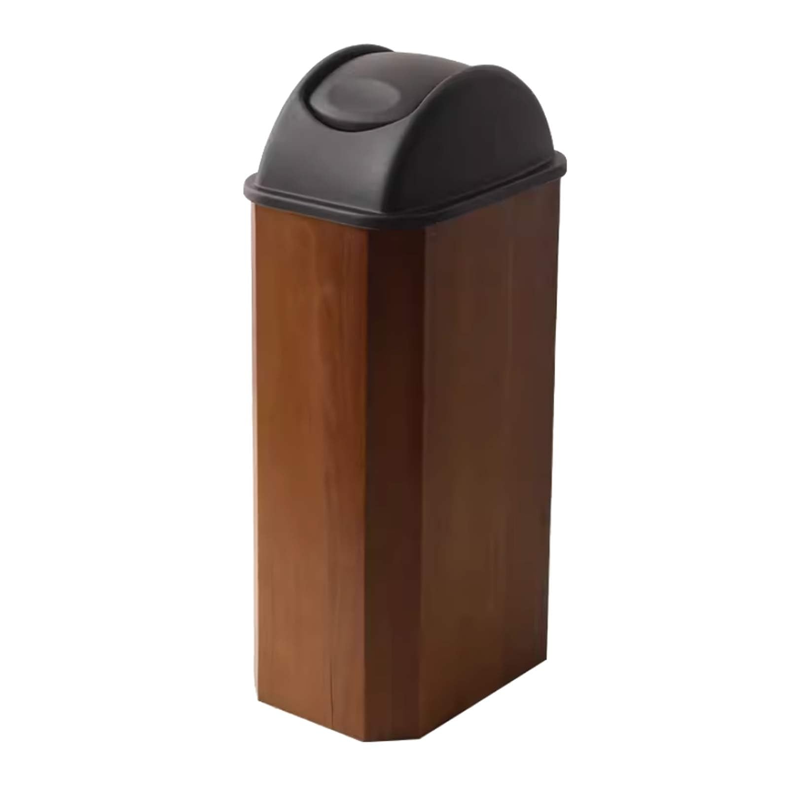 BYBEST Wooden Trash Can Home Commercial Luxury Wastebasket Garbage Container Bin with Lid for Bathroom Kitchen Home Office, 48L