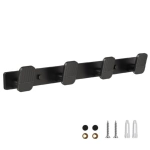 coat rack wall mount coat hooks - black hook rack wall mount with 4 hooks aluminum wall rack hooks for hanging coat hat bag towel hanger rustproof coat holder