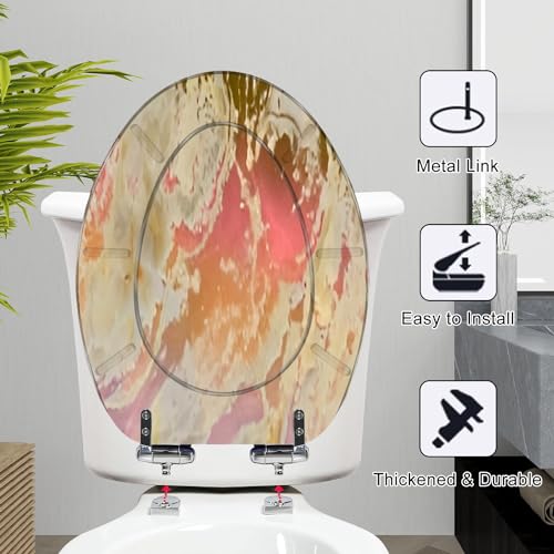 Elongated Toilet Seat natural marble texture seamless stone texture natural marble for Resin Toilet Seat Quietly Slow Close with Quick-Release Hinges Toilet Seat with Cover Easy to Clean Install