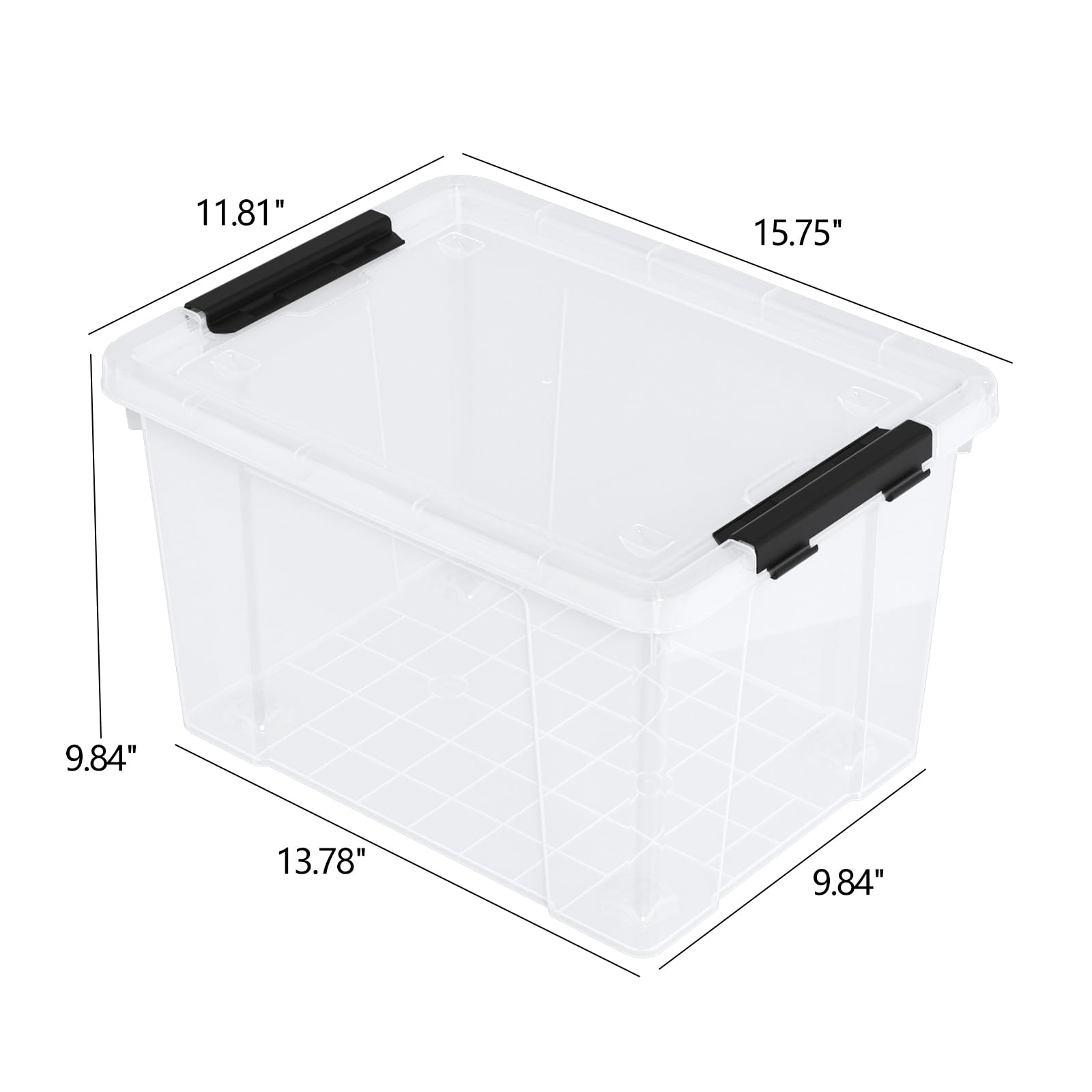 Minekkyes 22 Quart Stackable Plastic Storage Bins with Lids and Latching Buckles, 4 Pack Tubs Boxes Organizing, Clear