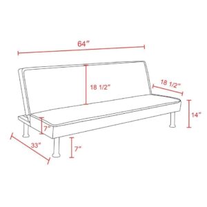 77" Futon Sleeper Sofa Bed with Adjustable Backrest, Modern 2-Seater Folding Linen Loveseat Couch Sofabed for Living Room Home Office Apartement