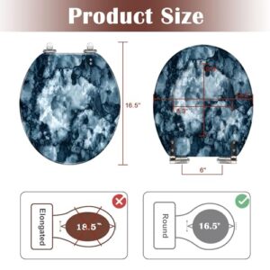 Round Toilet Seat Marble stone texture Abstract mottled grunge texture pattern wall old Resin Toilet Seat Quietly Slow Close with Quick-Release Hinges Toilet Seat with Cover Easy to Clean Install