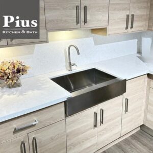 generic pius-36"" farmhouse square front single bowl kitchen sink in stainless steel, large, farmsink2