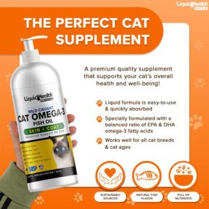 Liquid Health Pets Purr-Fection Omega 3 Fish Oil for Cats - Liquid Omega 3 for Cats with EPA+DPA+DHA, Cat Omega 3 Supplement May Reduce Itching, Support Joint, Immunity, Brain, Heart Health (3 Pack)