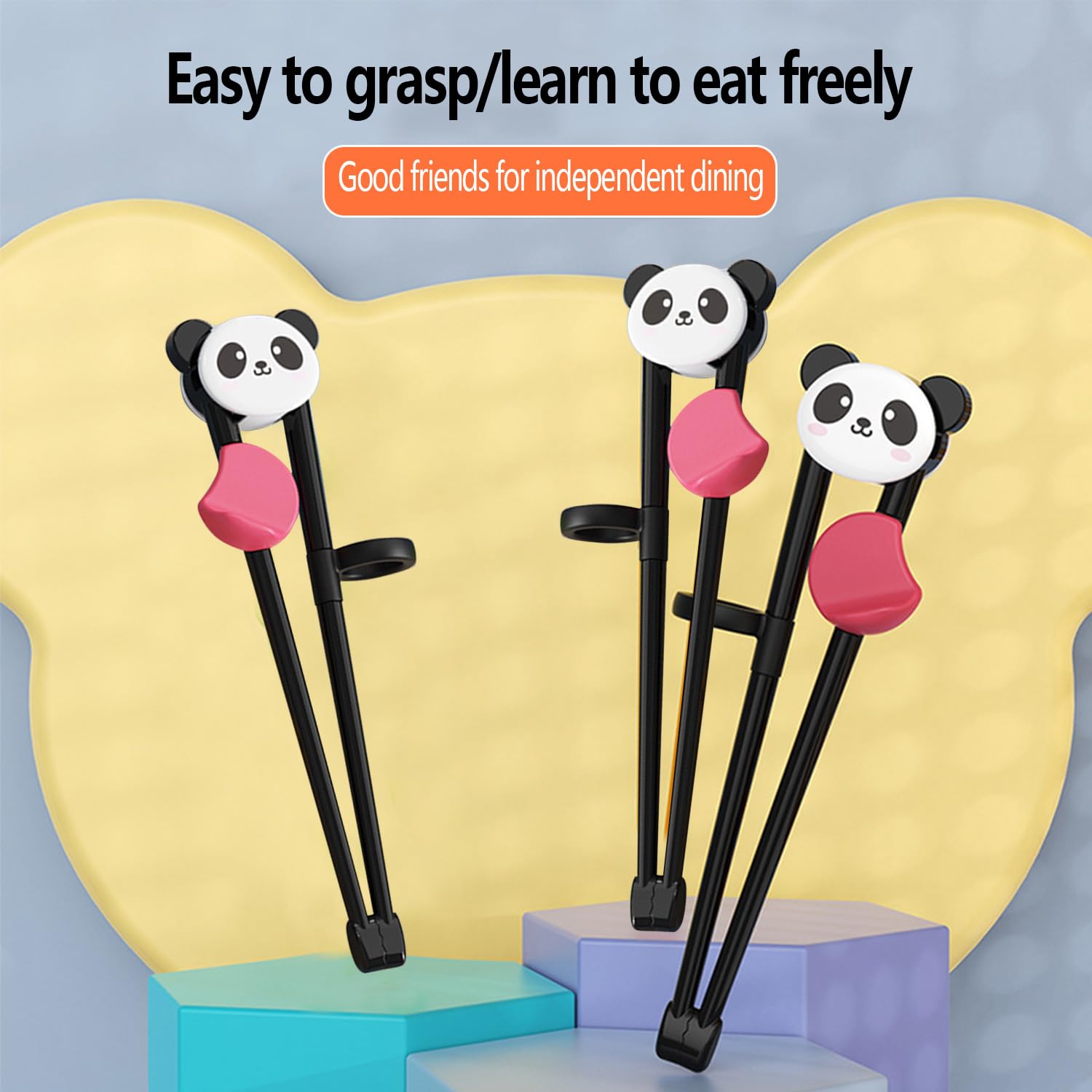 Panda Cartoon Chopsticks Training, Cute Chopsticks Reusable, Chopsticks Training for Beginner, Fun Chopsticks, Panda Chopsticks, Cute Tableware Learn Tools Kitchen Utensils and Gadget