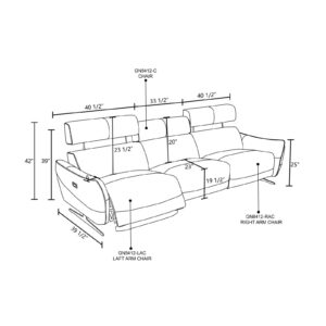 3-Piece Living Room Furniture Sofa Sets, Adjustable Power Recliner Top Grain Leather Sectional Couches with Left/Right Armchair