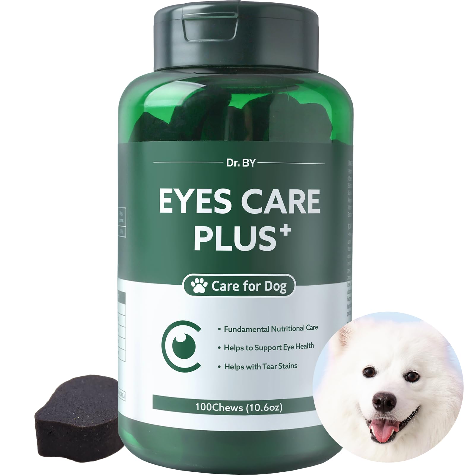 DoctorBy Eyes Care Plus Dog Tear Stain Supplement Eye Drops for Dogs Eye Health Support with Milk Thistle Lutein Beta Carotene - 100 Soft Chews