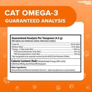 Liquid Health Pets Purr-Fection Omega 3 Fish Oil for Cats - Liquid Omega 3 for Cats with EPA+DPA+DHA, Cat Omega 3 Supplement May Reduce Itching, Support Joint, Immunity, Brain, Heart Health (3 Pack)