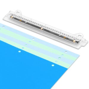 aeffnoc 3 hole punch, portable 3 hole puncher for binder, three hole punchers with 10 inches ruler, 3 ring hole punches, 5 sheets capacity, for school, office (white)