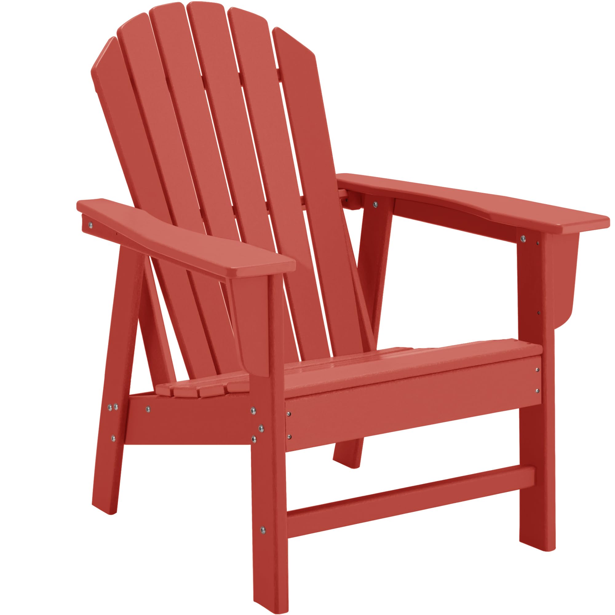 Adirondack Chairs, HDPE All-Weather Adirondack Chair, Fire Pit Chairs (Traditional) (1, Red)