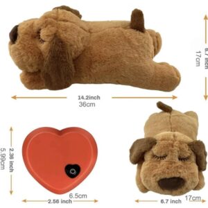 Generic Heartbeat Stuffed Toy for Dogs-Calming Aid-Behavioral Training Aid- Anxiety Relief, Brown