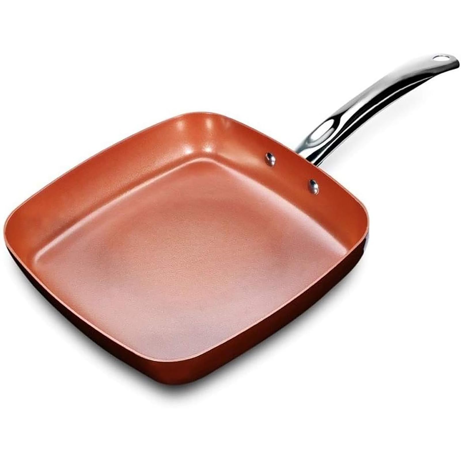 ChDING 9.5inches Pan Nonstick, Aluminum Alloy Square Frying Pan Skillet with Ceramic Coating, Kitchen Nonstick Frying Pan, No Fumes Cooking Pots and Pans Omelet Pans