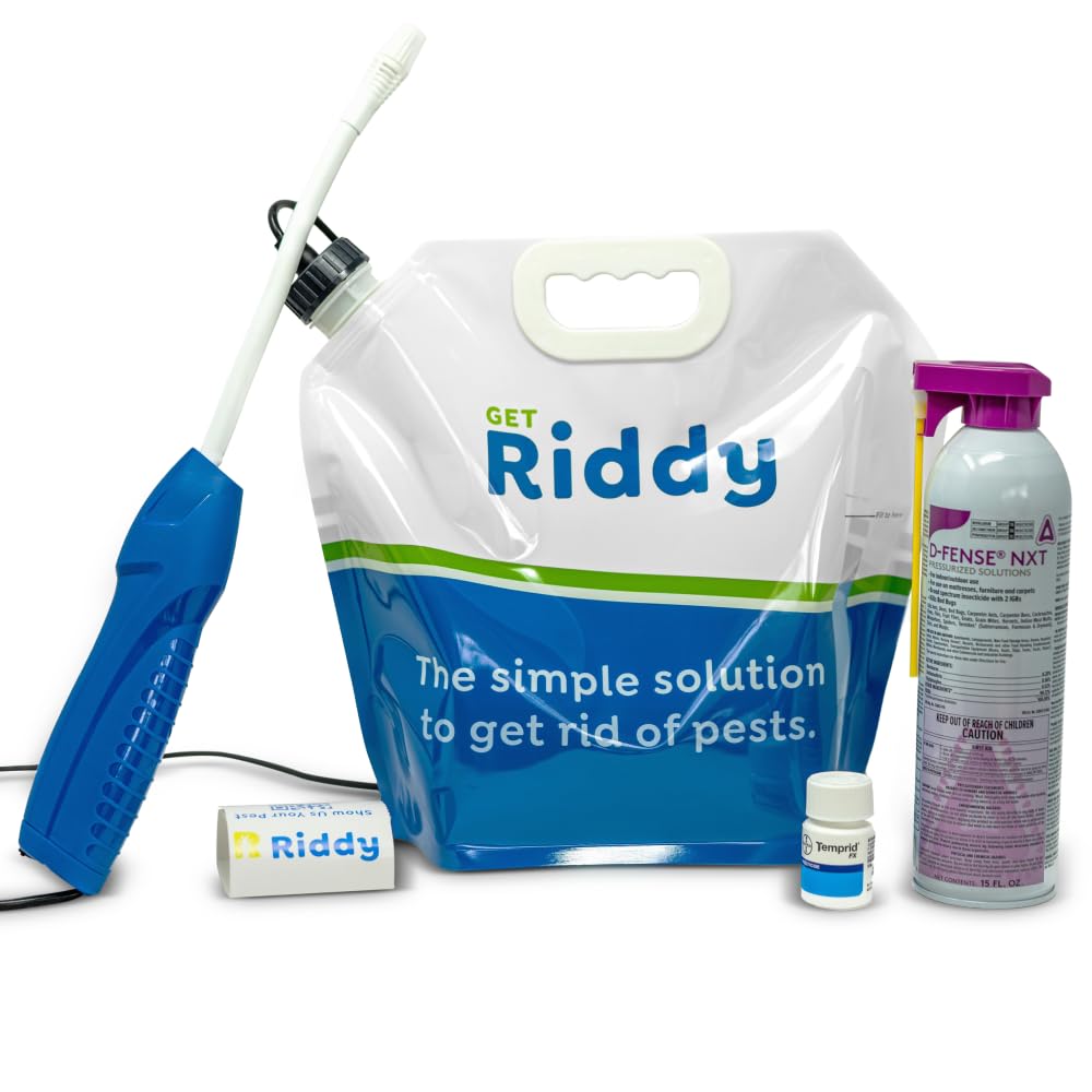 Riddy Pest Pro Kit, Effective Against 100+ Bugs, Includes Rechargeable Sprayer, Traps, Gloves & Tips Guide, Long-Lasting Barrier for Unwanted Pests Professional-Grade Treatment