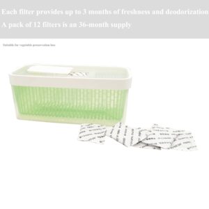 xcivi 12 Pack Produce Preserver Filter Refills for OXO Good Grips GreenSaver Produce Keeper, Extends The Life of Your Fruits and Veggies and Keep Them Fresh Longer