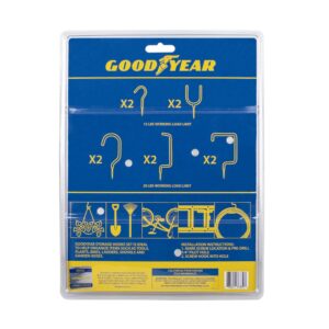 Goodyear Garage Storage Hooks Set - 10 Piece Heavy Duty Multipurpose Anti Slip Garage Hangers Steel Wall Hooks (Blue)