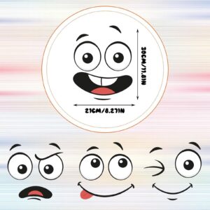 Funny Trash Can Sticker 4 Pack- 11.8in x 8.3in Large Garbage Can Stickers for Kitchen, Toilets Sticker，Adhesive Cartoon Expressions Decorative Sticker for Fridge Bucket Wall, Indoor Outdoor (4)