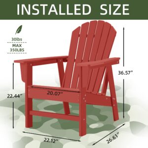 Adirondack Chairs, HDPE All-Weather Adirondack Chair, Fire Pit Chairs (Traditional) (1, Red)