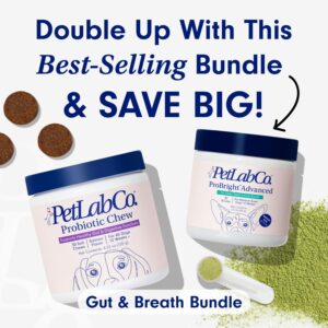 PetLab Co. – Gut & Breath Bundle: Dental Powder for Fresh Breath in 1 Scoop. for Medium Dogs & Salmon Dog Probiotics to Support a Healthy Gut - Easy to Use – Innovative Formulas