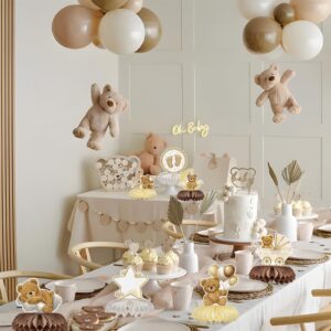 9pcs Bear Baby Shower Decorations Bear Centerpieces for Baby Shower Table Decorations Gender Reveal Centerpieces for Table Neutral Boho