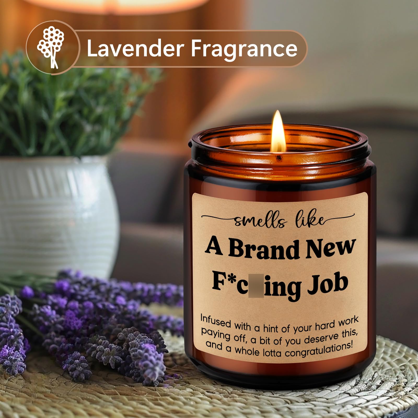 LEADO Candle, New Job Gifts for Women, Men - Congratulations Gift, Leaving Job Gifts, Promotion Gifts for Women, Friend, Boss - Congrats on New Job, Funny Gift for Coworker Leaving for New Job