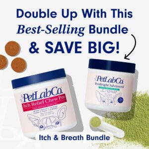 PetLab Co. – Itch & Breath Bundle: Dental Powder for Fresh Breath in just 1 Scoop. for Medium Dogs & Salmon Itch Relief Chew Pro Effortless Seasonal Allergy Support