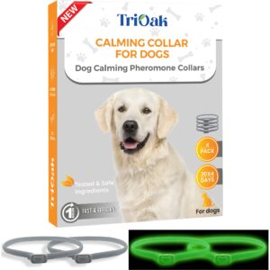 topsum calming collar for dogs: premium dog calming collar - calming collars for dogs - pheromone collar for dogs - calming dog collar - dog anxiety relief, 4 pack (light gray)