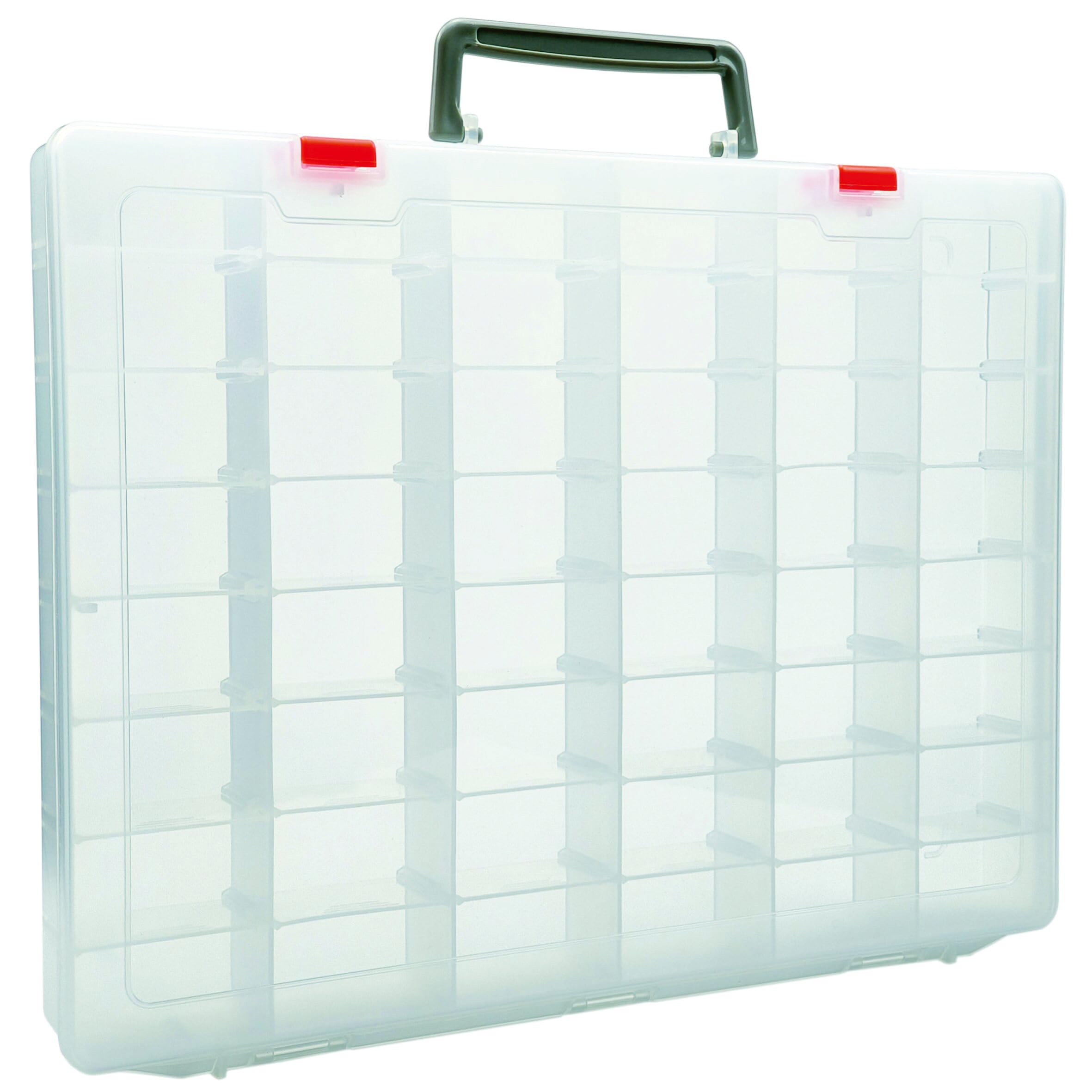 LZLMQSSA Large 48 Grids Transparent Plastic Organizer Box with Dividers, Adjustable Compartment Plastic Craft Storage Container, Small Parts Organizer, Bead Organizers and Storage